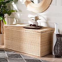bali and pari Caden Rattan Storage Bench with Lid