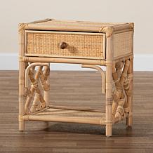 bali & pari Camara Modern Bohemian 1-Drawer Nightstand