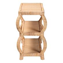 bali and pari Dalida Rustic Mahogany and Rattan 3-Tier Console Table