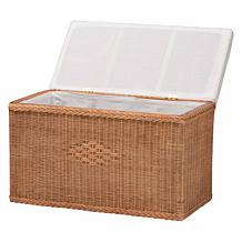 bali and pari Eamon Rattan Storage Bench with Cushion