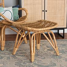 bali & pari Earvin Modern Bohemian Rattan Footstool