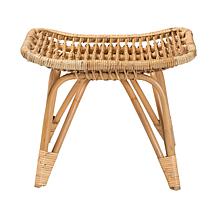 bali & pari Earvin Modern Bohemian Rattan Footstool