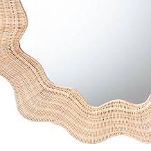 bali and pari Hasana Coastal Scalloped Rattan Round Wall Mirror