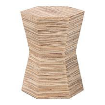 bali and pari Idana Bohemian Hexagonal Grasscloth End Table 