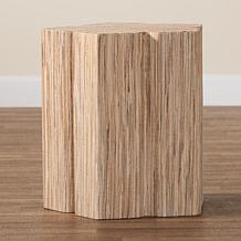bali and pari Janeth Bohemian Grasscloth End Table - 18.1" x 16" x 16"