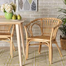 bali & pari Kaka Natural Rattan Dining Chair with Bamboo Accents