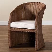bali and pari Memphis Bohemian Rattan Arm Chair w/Removable Cushion