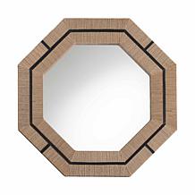 bali and pari Mirai 30" Octagonal Accent Mirror with Grasscloth Frame