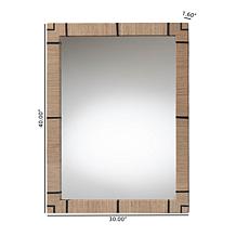 bali and pari Mirai Bohemian Grasscloth 30" x 40" Rectangular Mirror