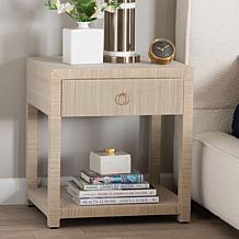 bali and pari Nata 1-Drawer Nightstand with Woven Grasscloth