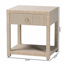 bali and pari Nata 1-Drawer Nightstand with Woven Grasscloth