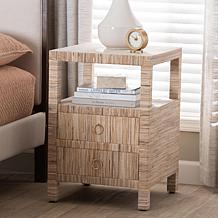 bali and pari Paine Bohemian Grasscloth Nightstand - 26" x 18" x 18" 