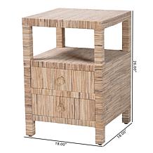 bali and pari Paine Bohemian Grasscloth Nightstand - 26" x 18" x 18" 