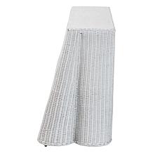 bali and pari Palm Scallop Console Table with Rattan and Metal Frame