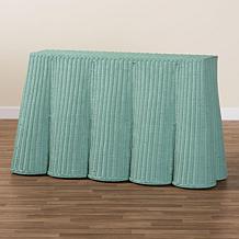 bali and pari Palm Scallop Console Table with Rattan and Metal Frame
