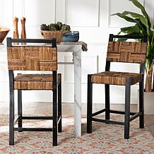 bali and pari Raniya Seagrass Counter Stool Set of 2