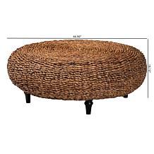 bali and pari Riau 46.9" Round Seagrass Coffee Table