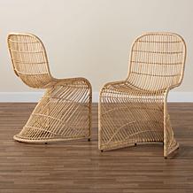 bali and pari Rosalba Rattan Dining Chair Set