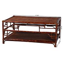 bali and pari Sebalio Rectangular Rattan Coffee Table with Shelf
