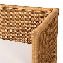 bali and pari Serenay Bohemian Scallop Rattan Accent Bench
