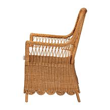 bali & pari Teresa Bohemian Scalloped Rattan Arm Chair