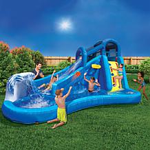 Banzai Surf N' Splash Water Park Slide with Basketball Hoop