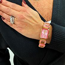 Barbie Women's Pink Sunray Dial Octagon Bracelet Watch
