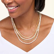 BAUBLEBAR 20" Goldtone Simulated Pearl Layered Necklace