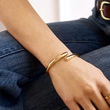 BAUBLEBAR Ashton Goldtone Hinged Bypass Cuff Bangle Bracelet
