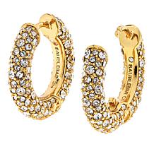 BAUBLEBAR Carina Goldtone Clear Stone Hoop Earrings