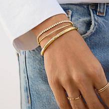 BAUBLEBAR Destiny Goldtone Clear Stone Hinged Bangle Bracelet