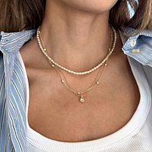 BAUBLEBAR Goldtone Triple Layer Pearlized Necklace