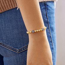 BAUBLEBAR Isabella Evil Eye Crystal & Multicolor Bead Stretch Bracelet