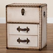Baxton Studio Agatha Vintage Storage Trunk with Canvas and Wood Frame