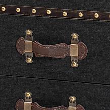 Baxton Studio Agatha Vintage Storage Trunk with Canvas and Wood Frame