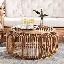 Baxton Studio Aliane Modern Bohemian Rattan Coffee Table