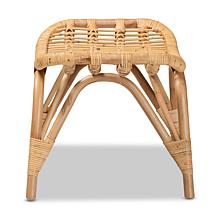 Baxton Studio Bernardo Modern Bohemian Rattan Ottoman