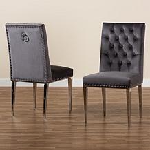 Baxton Studio Caspera Contemporary Fabric 2 Piece Dining Chair Set