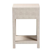 Baxton Studio Dansby Faux Shagreen Wood End Table with Drawer