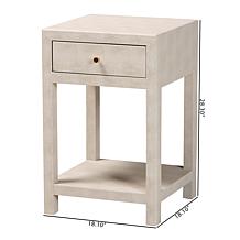 Baxton Studio Dansby Faux Shagreen Wood End Table with Drawer