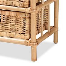 Baxton Studio Dariana Modern Bohemian Rattan 6-Drawer Storage Cabinet