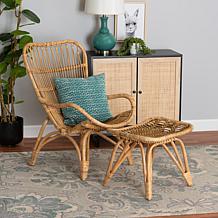 Baxton Studio Earvin Modern Bohemian Rattan 2-Piece Set