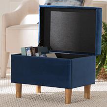 Baxton Studio Elias Velvet Storage Ottoman