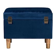 Baxton Studio Elias Velvet Storage Ottoman