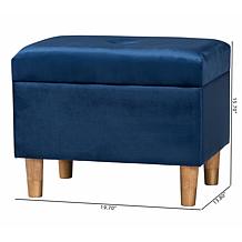 Baxton Studio Elias Velvet Storage Ottoman