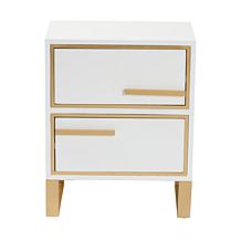 Baxton Studio Giolla Contemporary Wood and Metal 2 Drawer End Table