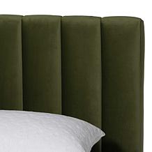 Baxton Studio Granger Velvet Platform Bed - White Queen