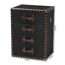 Baxton Studio Jaelyn Vintage-Inspired Wood & Canvas End Table