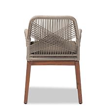 Baxton Studio Jennifer Mid-Century Transitional Grey Dining Arm Chair
