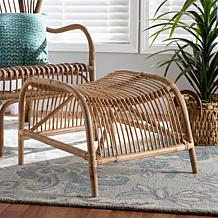 Baxton Studio Lamaria Modern Bohemian Rattan Footstool